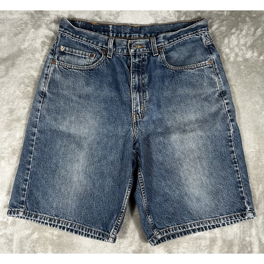 Vintage LEVI'S 550 Jeans jorts Shorts Mens 34 blue Denim Distressed Mexico 90s